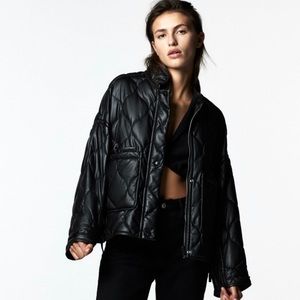 Zara faux leather padded jacket